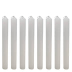 8 x Dinner Candle Unscented White Candles Plain Long 25cm Wedding Church Home