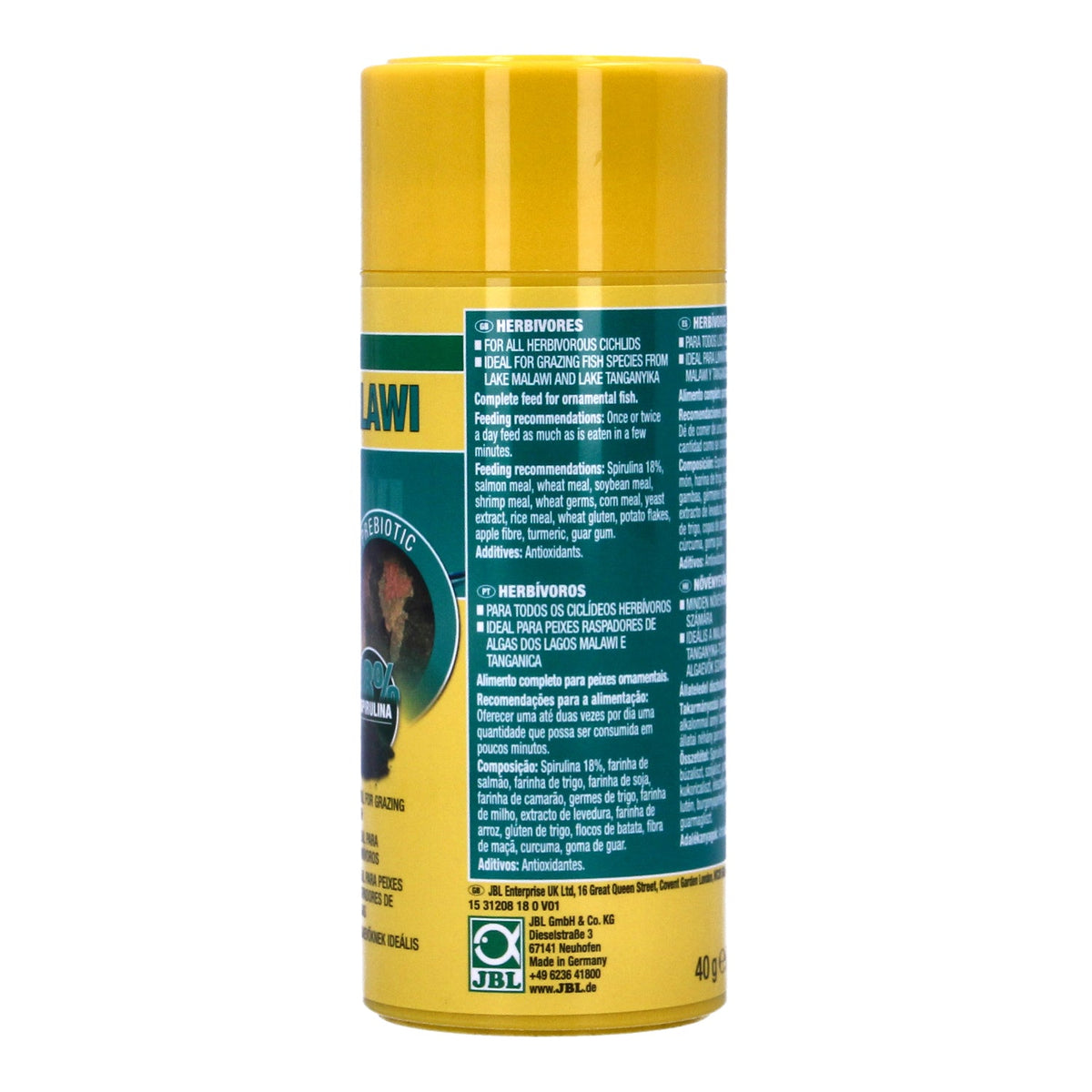 JBL Novo Malawi Cichlid Spirulina Flakes 38%
