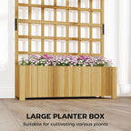Wooden Raised Planter with Trellis, 90 x 30 x 180 cm