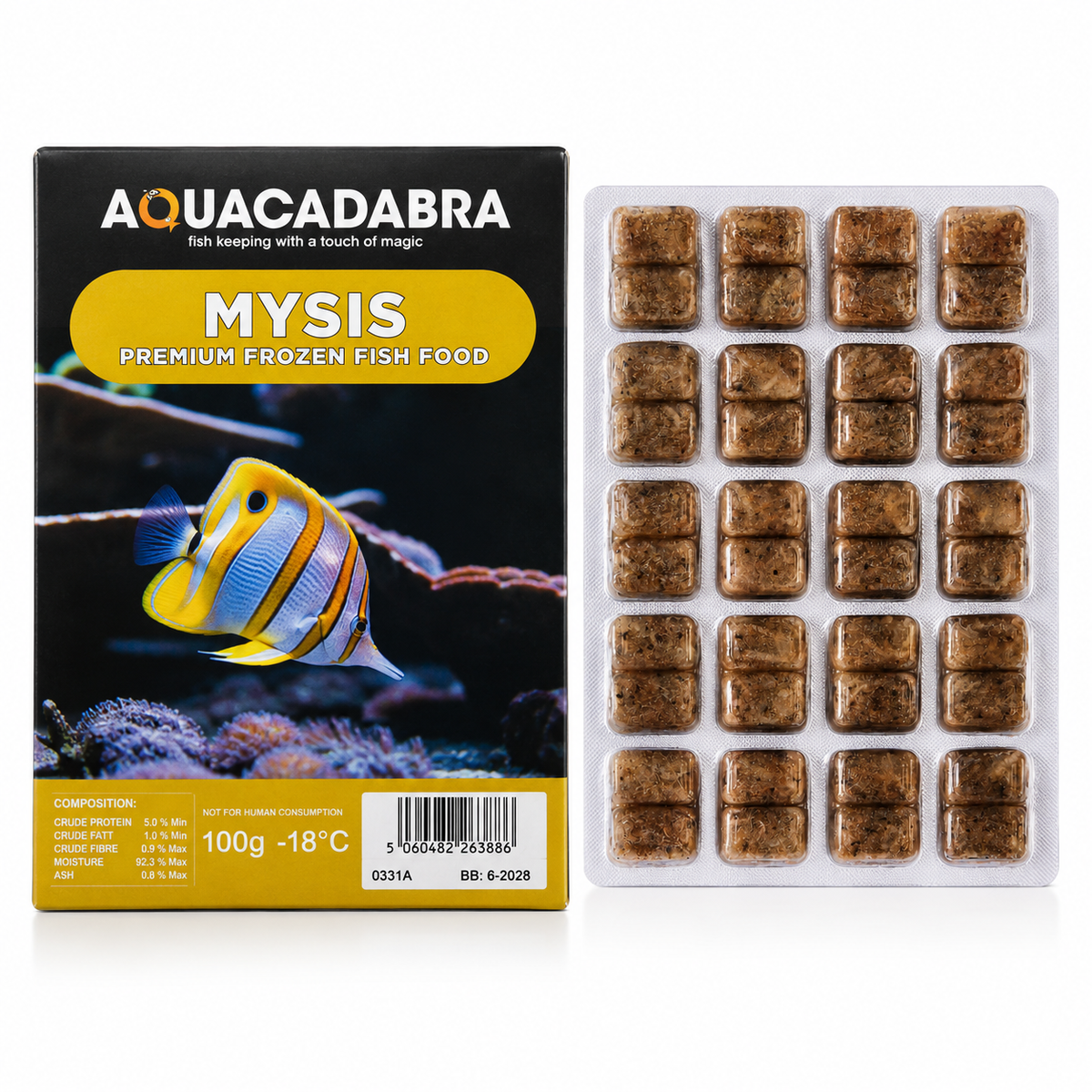 Aquacadabra Frozen Mysis Fish Food 100g Blister Packs Natural Seahorse Aquarium