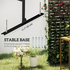 Freestanding Decorative Outdoor Metal Divider with Stand and Expansion Screws, Black