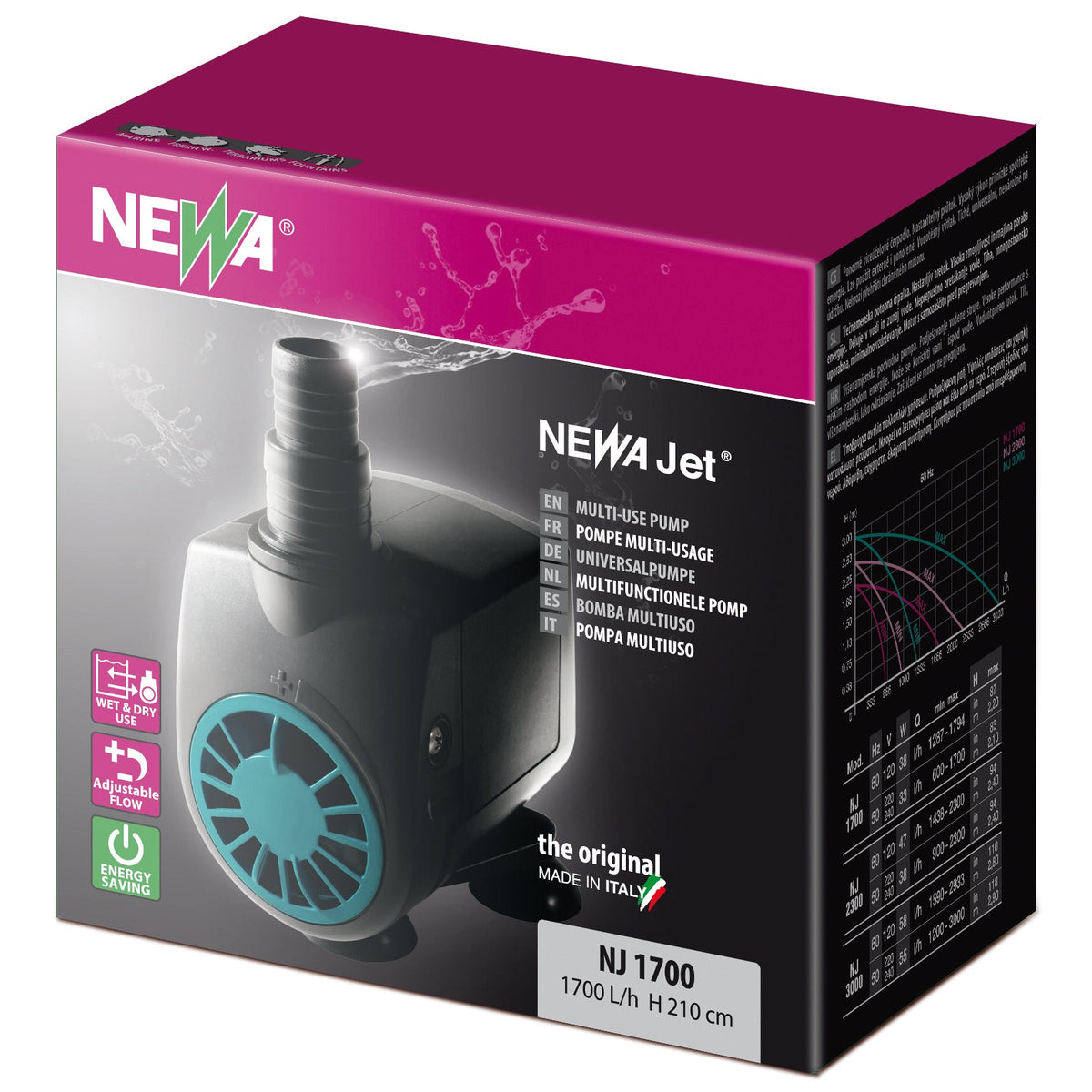 Newa Jet NJ1700 Aquarium Pump - 1,700 LPH, 32W