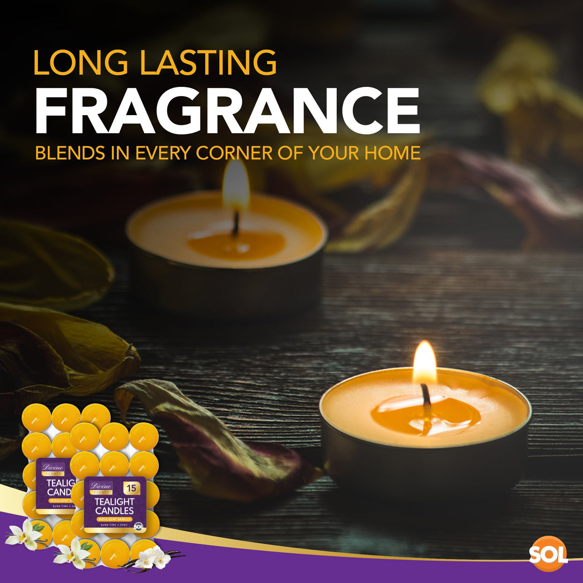 Scented Tea Light Candles | 4 Hour Burn Fragrance | 15-30 Pack