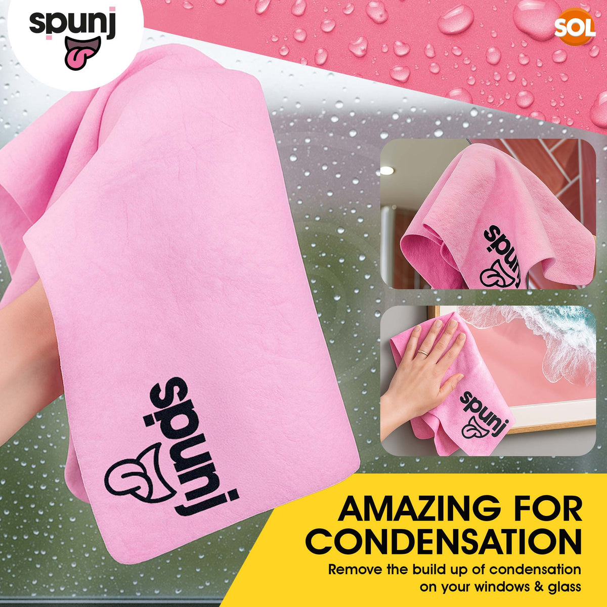 Spunj Cleaning Bundle | Pink Sponge and Cloth | Super Absorbent