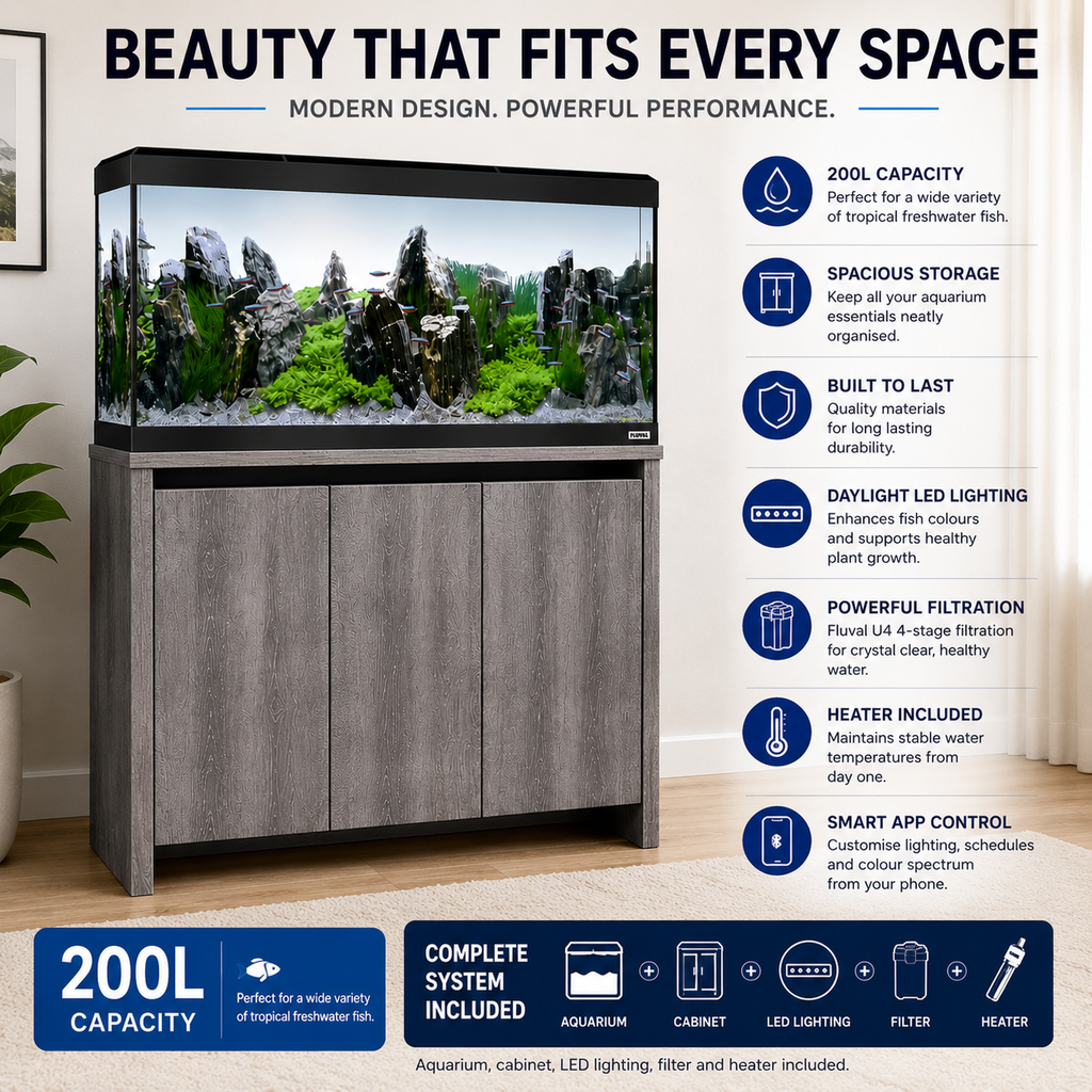 Fluval Roma 200 BT LED Aquarium & Cabinet