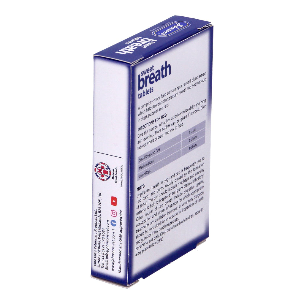 Johnsons Sweet Breath Tablets for breath & body odours Cat - Dog