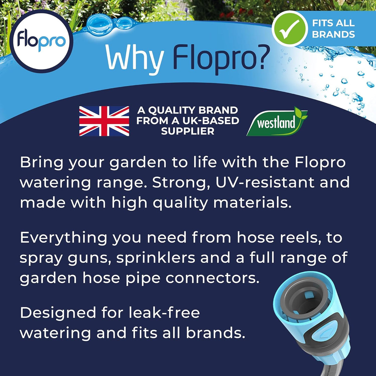 FloPro Metal Multi Spray Gun Garden Hose Nozzle
