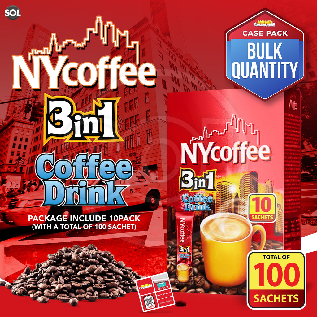 Instant Coffee Sachets 3 in 1 White with Sugar | Bulk Pack 100