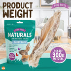 Pure Breed Rabbit Ears with Fur for Dogs – 300g (6 × 50g Bags) 100% Natural Air-Dried Chews Long-Lasting Snacks Grain-Free Single Ingredient Low Calories Rabbits Ears with Fur For Dogs Happy Pooch