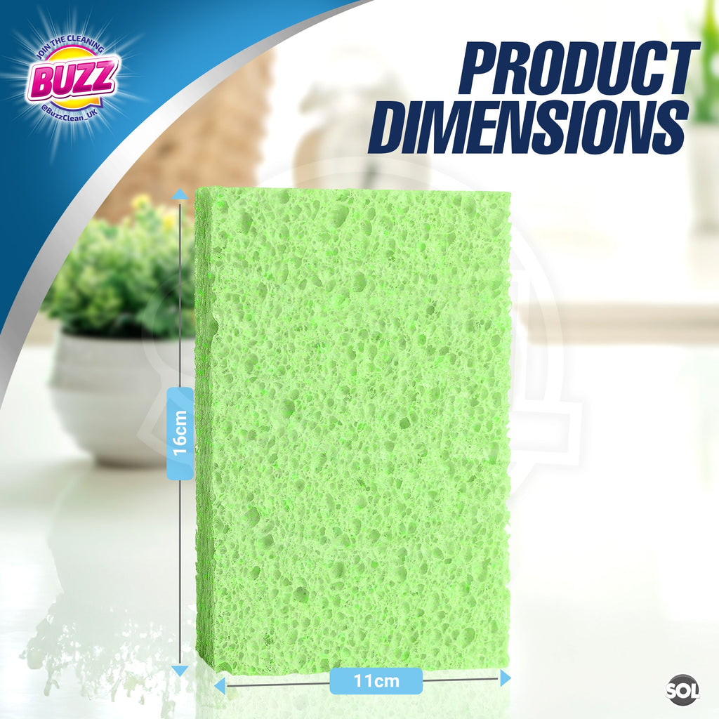 Cellulose Kitchen Sponges | Absorbent Cleaning Pads | 6 Pack