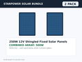 2 Pack 250W 12V Shingled Fixed Solar Panels – 500W Bundle