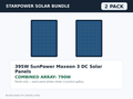 2 Pack 395W SunPower Maxeon 3 DC Solar Panels – 790W Bundle