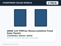 2 Pack 400W 12V TOPCon Monocrystalline Fixed Solar Panels – 800W Bundle