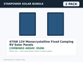 2 Pack 475W 12V Monocrystalline Fixed Camping RV Solar Panels – 950W Bundle