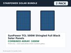 2 Pack SunPower TCL 500W Shingled Full Black Solar Panels – 1000W Bundle