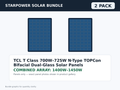 2 Pack TCL T Class 700W–725W N-Type TOPCon Bifacial Dual-Glass Solar Panels – 1400W–1450W Bundle