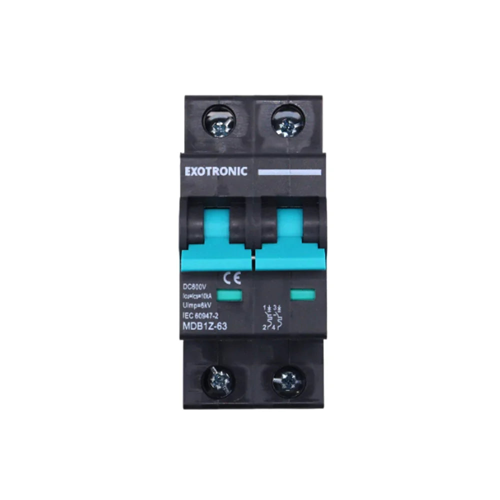 Exotronic 10A 2-Pole DC Circuit Breaker (MCB) - 6 Pack