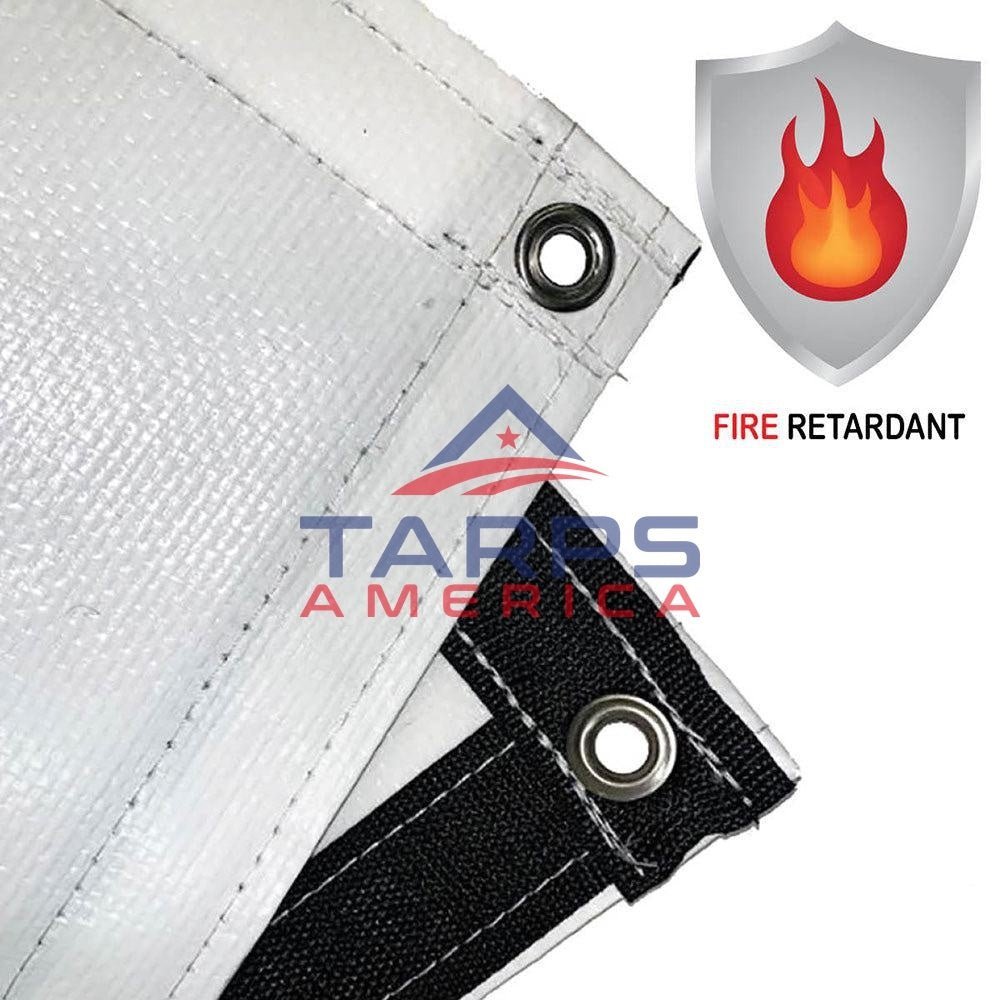 20 mil Ultimate Duty White/White Fire Retardant Poly Tarp