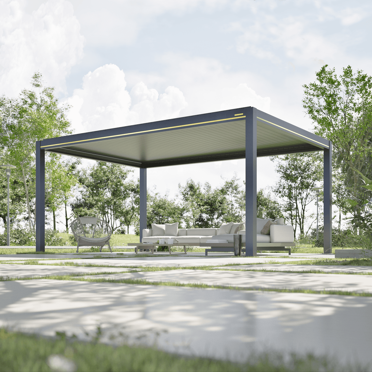 Villa pergola 2.0 - Motorized Louver w/ Edge Lighting