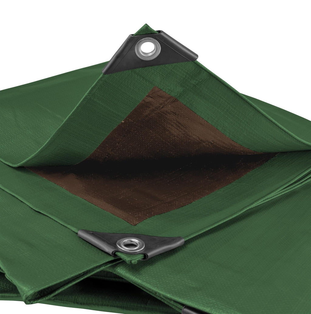 Green/Brown L-Grade Tarpaulin 6m x 8m