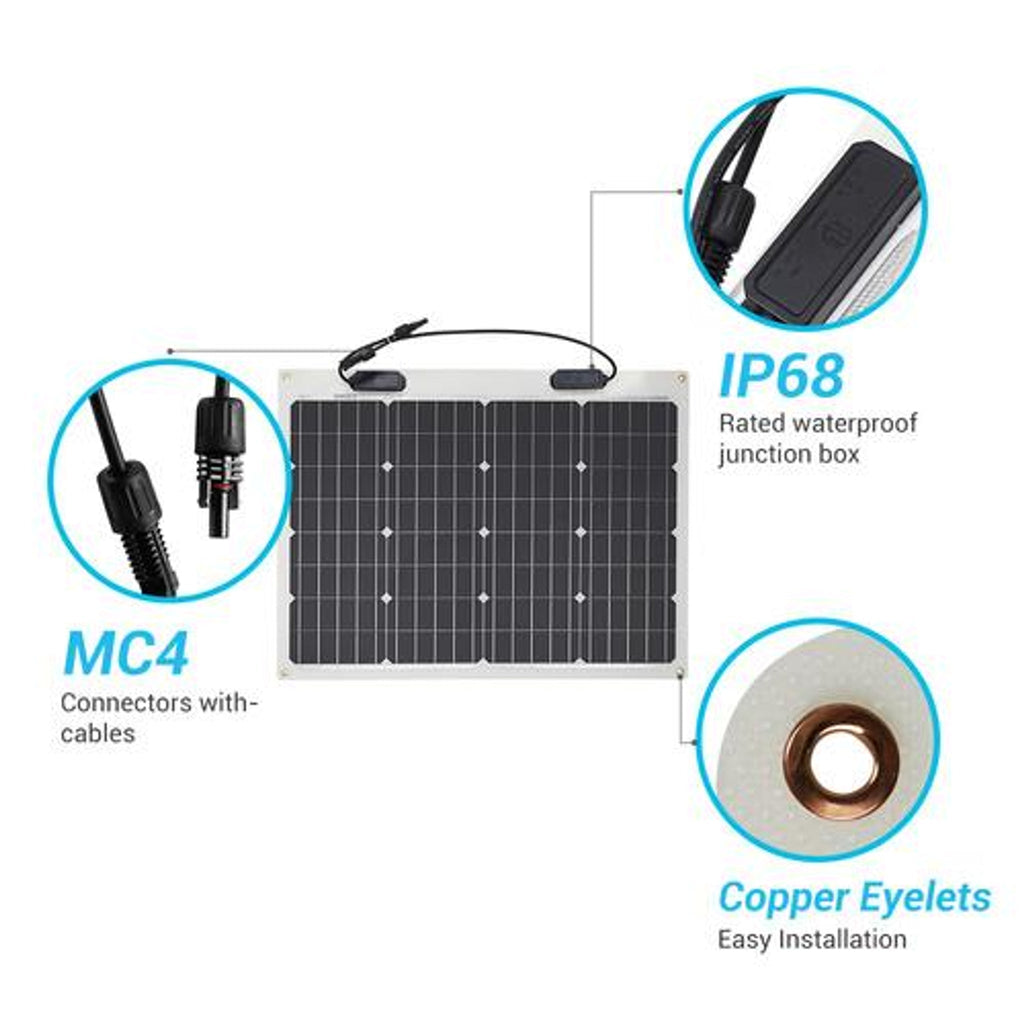 Solar Panel | Renogy | 50 Watt 12 Volt Flexible Monocrystalline Solar Panel