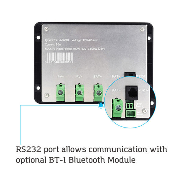Solar Controller | Renogy | Adventurer Li 30A PWM Flush Mount Charge Controller w/ LCD