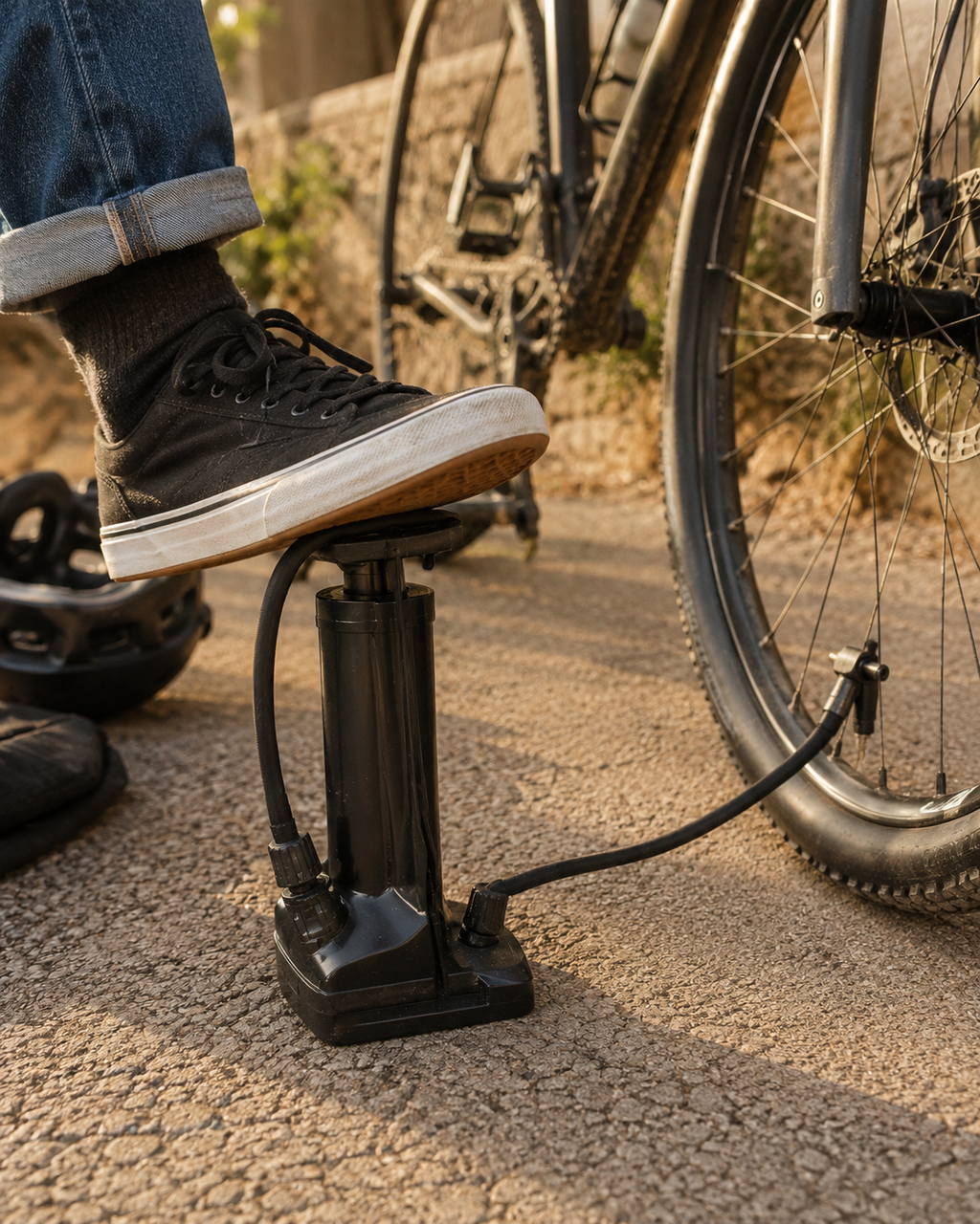 Mini Foot Pump Portable Air Inflator Bike Bicycle Ball Tyre Pump Compact Hand Pump