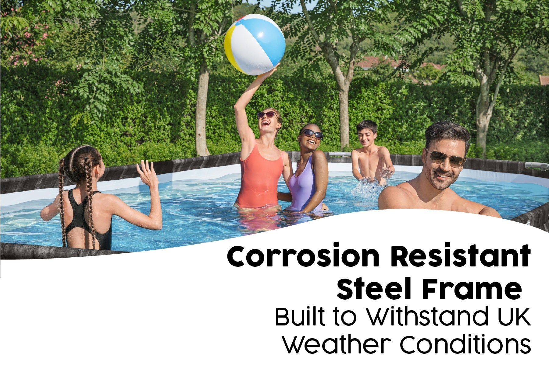 20ft x 48in Wood Print Oval Steel Pro Max Above Ground Pool Set