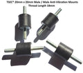 M6 Anti-Vibration Rubber Mount – 20mm x 20mm Male/Male Bobbin Mount (40 Shore)