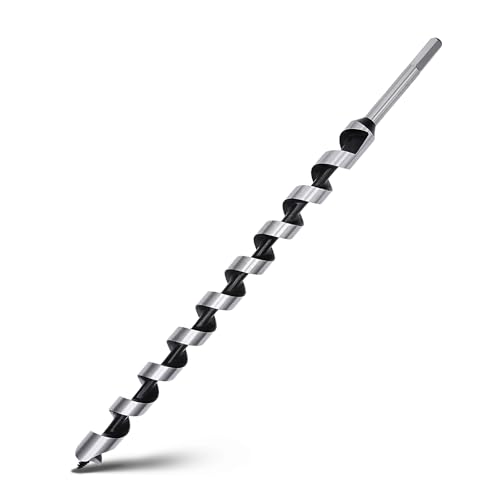 0.94 x 23.6 Auger Drill Bit for Wood,24x600mm Hex Shank Ship Auger Bit - size: 0.94 in x 23.6 in