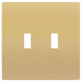 TG Mid-Size Screwless Double Toggle Light Switch Cover Plate, 2-Gang, Gold - color: Gold, size: 2 Gang