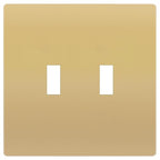 TG Mid-Size Screwless Double Toggle Light Switch Cover Plate, 2-Gang, Gold - color: Gold, size: 2 Gang