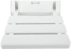 iBathUK Senda Folding Shower Seat Wall Mounted, Fold Up Shower Stool, Shower Chair Foldable Bathroom Stool for Elderly, White