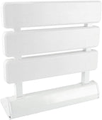 iBathUK Senda Folding Shower Seat Wall Mounted, Fold Up Shower Stool, Shower Chair Foldable Bathroom Stool for Elderly, White