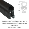 TSEC 2193 Black Rubber Boot Seal - 23mm x 10mm - Grips - 1mm to 2.5mm