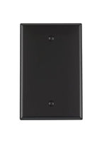 Leviton 1-Gang Blank Wallplate, Midway Size, PJ13-E, Black - color: Black