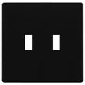 TG Mid-Size Screwless Double Toggle Light Switch Cover Plate, 2-Gang, Black - color: Black, size: 2 Gang