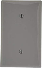 Leviton 1-Gang Blank Wallplate, Midway Size, PJ13-GY, Gray - color: Gray
