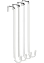 Single Long Over Door Steel Hooks 4 Pack Fit 1-3/8" Door 12" White - size: 12"Length