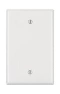 Leviton 1-Gang Blank Wallplate, Midway Size, PJ13-W, White - color: White