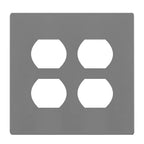 ENERLITES Screwless Double Duplex Outlet Covers Wall Plate, 1 Pack, Gray - color: Gray, size: Screwless
