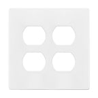 ENERLITES Screwless Double Duplex Outlet Covers Wall Plate, 1 Pack, White - color: White, size: Screwless