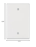 Leviton 1-Gang Blank Wallplate, Midway Size, PJ13-W, White - color: White