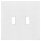 TG Mid-Size Screwless Double Toggle Light Switch Cover Plate, 2-Gang, White - color: White, size: 2 Gang