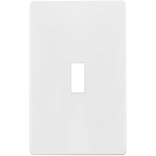 TG Mid-Size Screwless Toggle Light Switch Cover Plate, 1 Pack, White - color: White, size: 1 Gang
