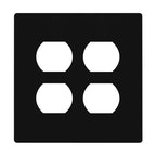 ENERLITES Screwless Double Duplex Outlet Covers Wall Plate, 1 Pack, Black - color: Black, size: Screwless