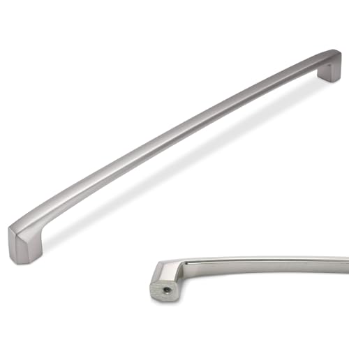 10 Pack 12-3/5 inch Brushed Satin Nickel Kitchen Cabinet Handles Cabinet Pulls Sliver Drawer Pulls Kitchen Cabinet Hardware Handles Dresser Handles - color: Brushed Satin Nickel, size: 12-3/5" Hole Center（320mm）