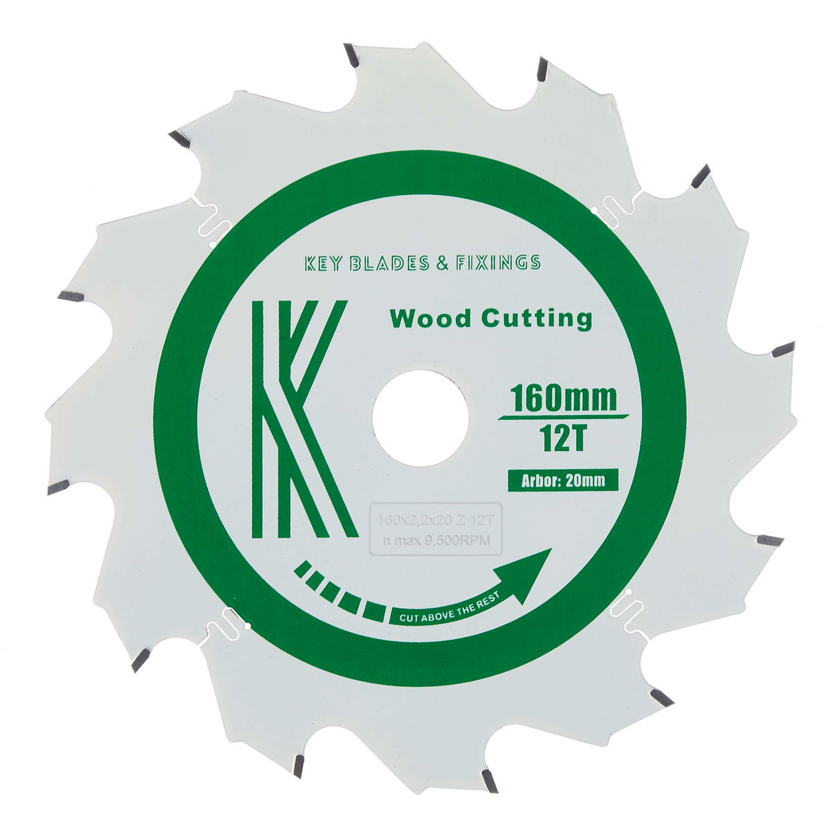 Circular Saw Blades 160mm x 20mm x 2.2mm "Cougar" 12T Rip - 2201