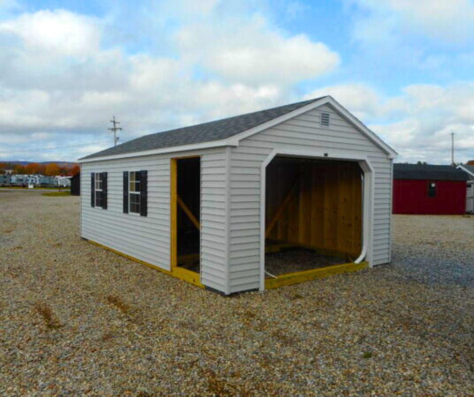 14' X 24' VINYL GARAGE - HERITAGE GRAY - Garden Time