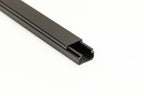 Mini Cable Trunking Black - 1m & 2m Length - PVC Srew Fix Wire Conduit Plastic Cover